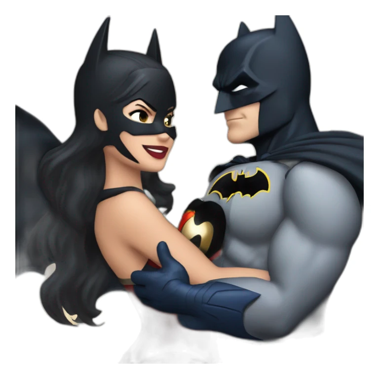 Batman hugging wonderwoman and catwoman sticker