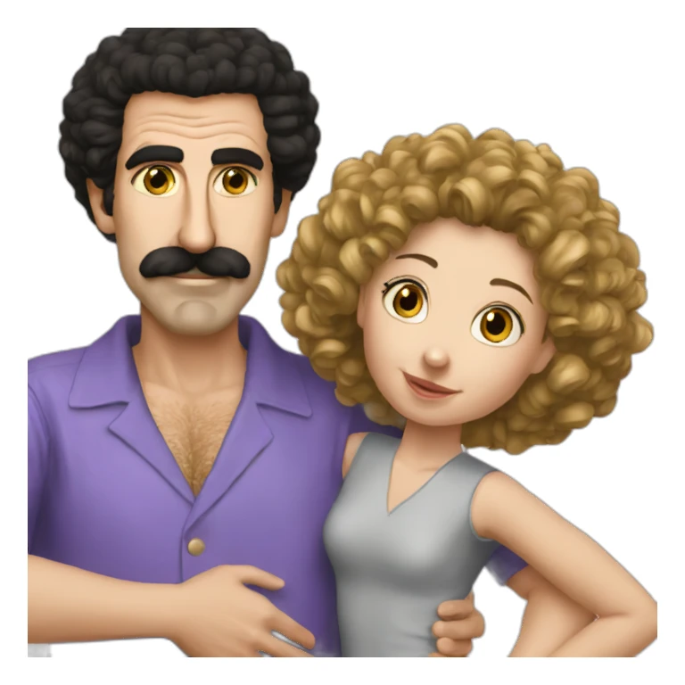 borat hugs russian girl sticker