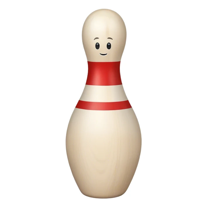 a wooden bowling pin sticker