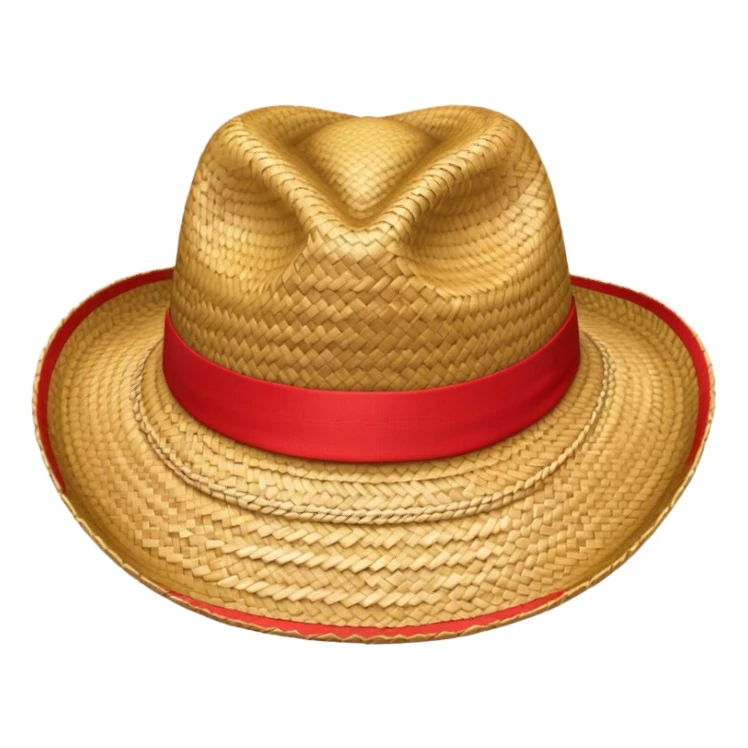Chapeau de paille avec bande rouge  sticker