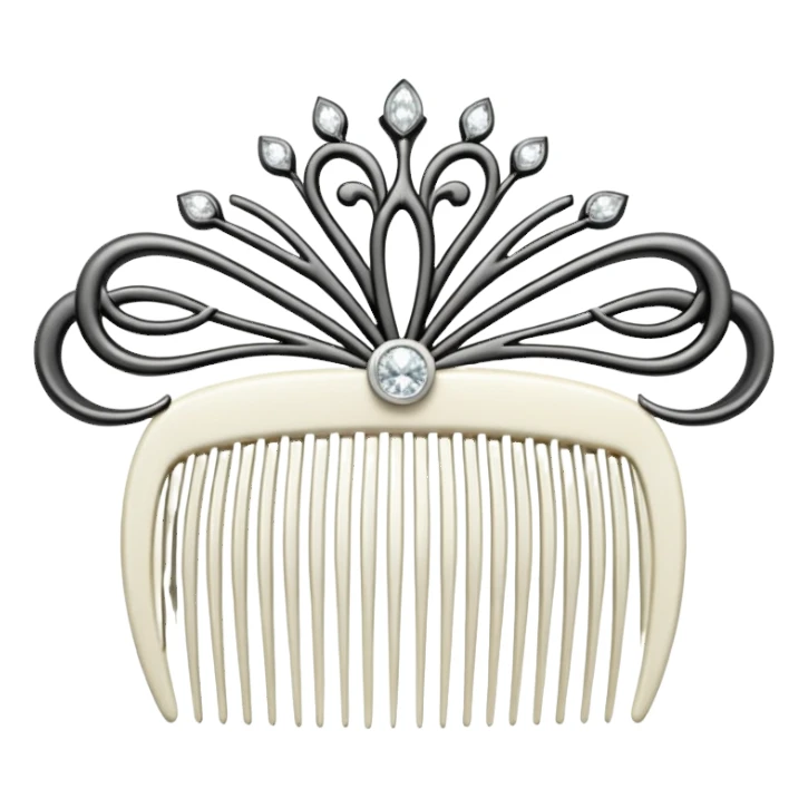 white hair comb with diamonds sticker