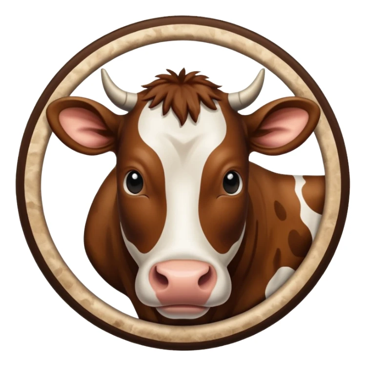 circle filled with cow skin print sticker