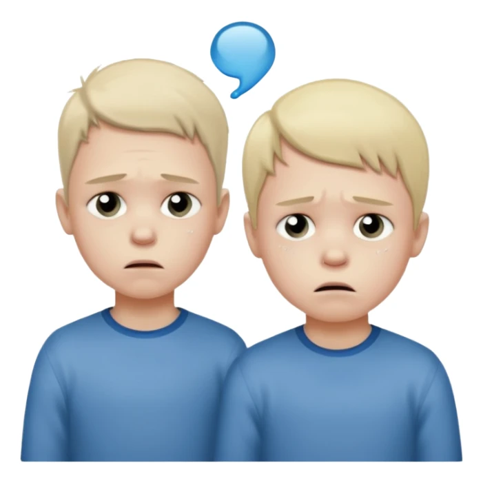 8 years old and 6 years old brothers feeling sad sticker