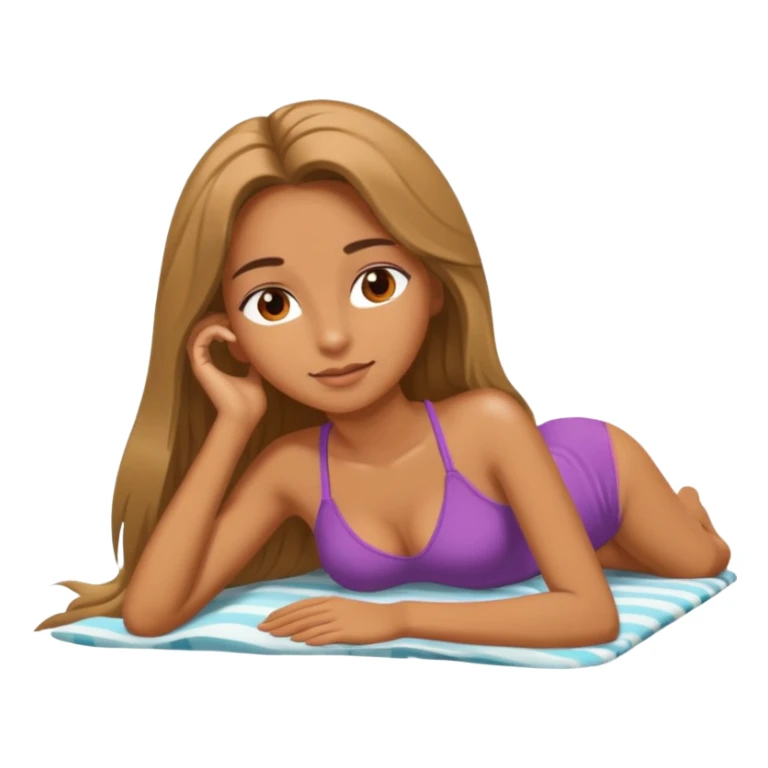 girl laying down sunbathing sticker