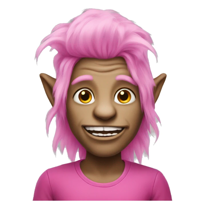 troll wearing pink outfit sticker