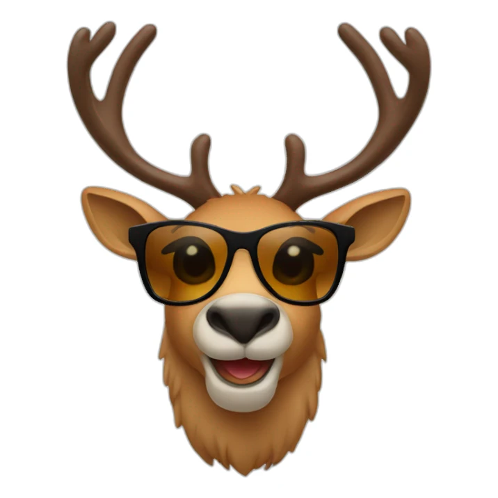 Reindeer with sunglasses sticker