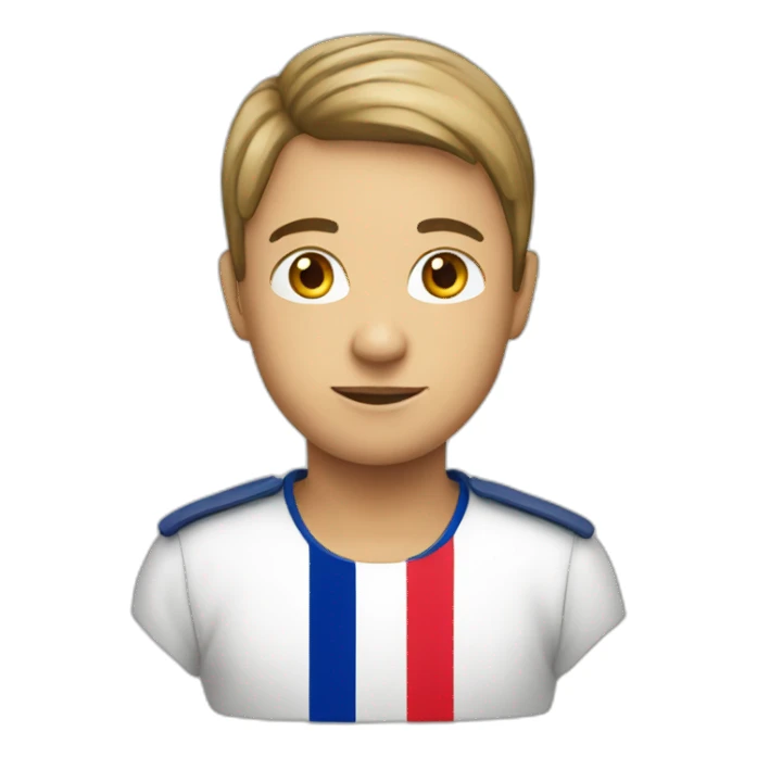 person with french flag sticker