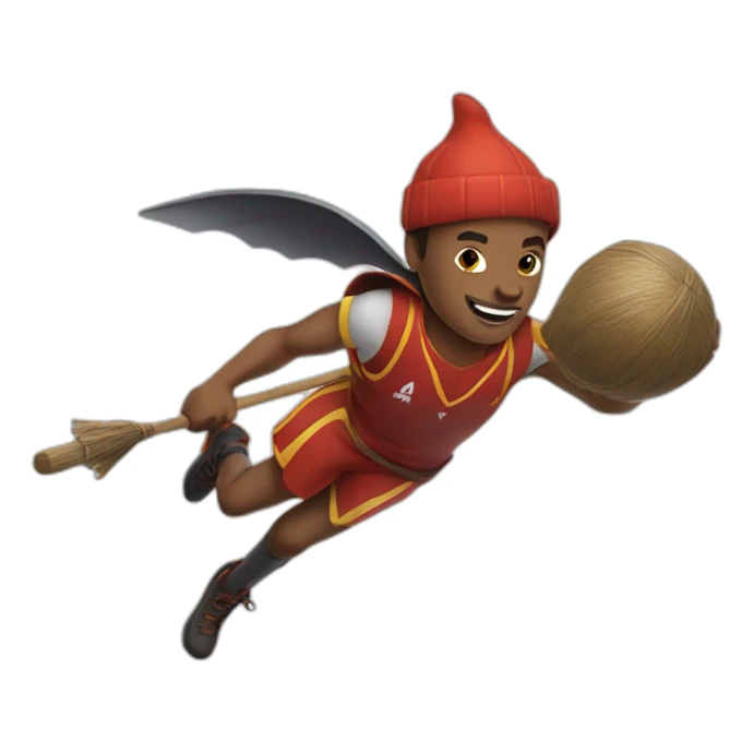 quidditch player flying on the broom sticker