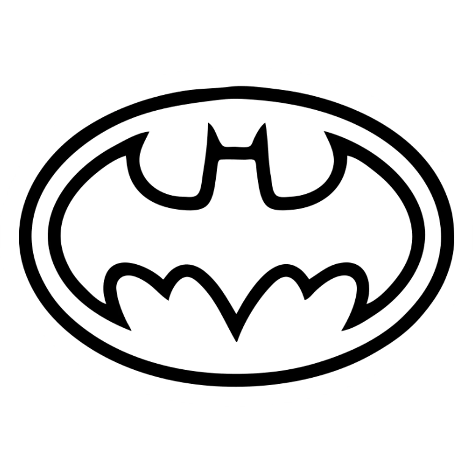 batman logo, modern style, sharp edges, black bat on yellow oval, minimalistic, no text sticker