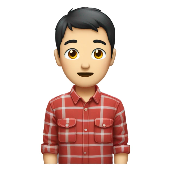 casually red plaid shirt asian bo sticker