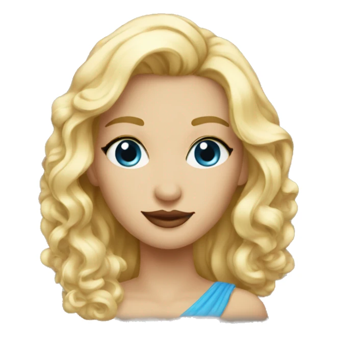 dame blonde au yeux bleue sticker