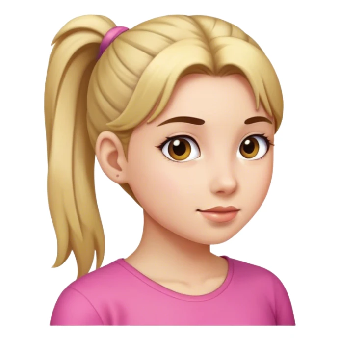 A girl with a ponytail sticker