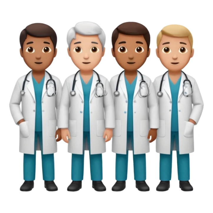 5 doctor staff all men  make some space between em sticker