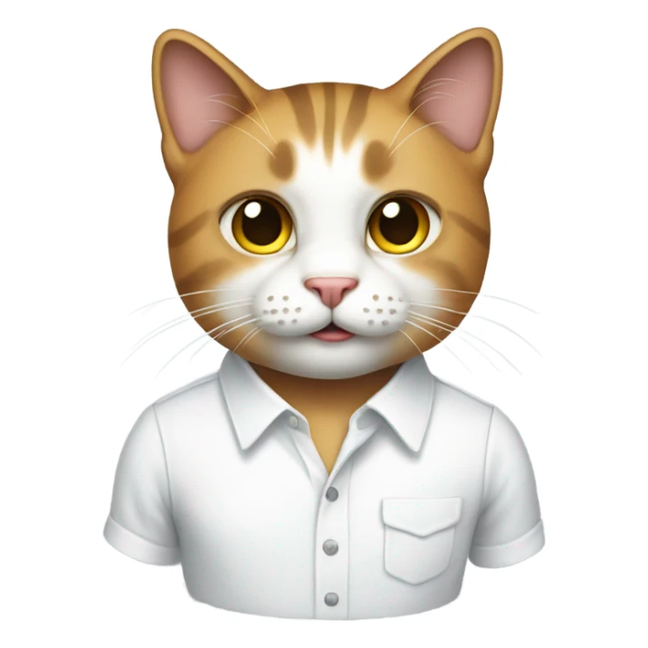 cat wearing a white shirt sticker