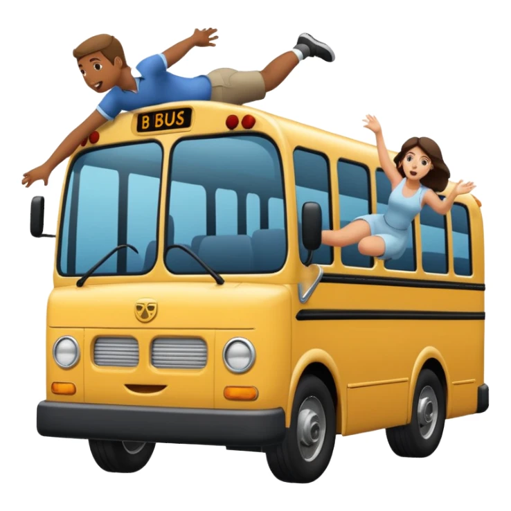 Man throwing woman into a bus bumper  sticker