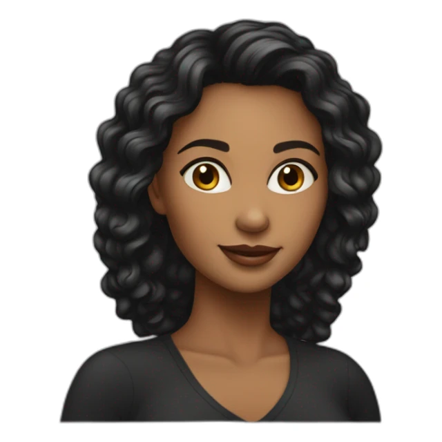 mulher morena com cabelo preto liso grande sticker