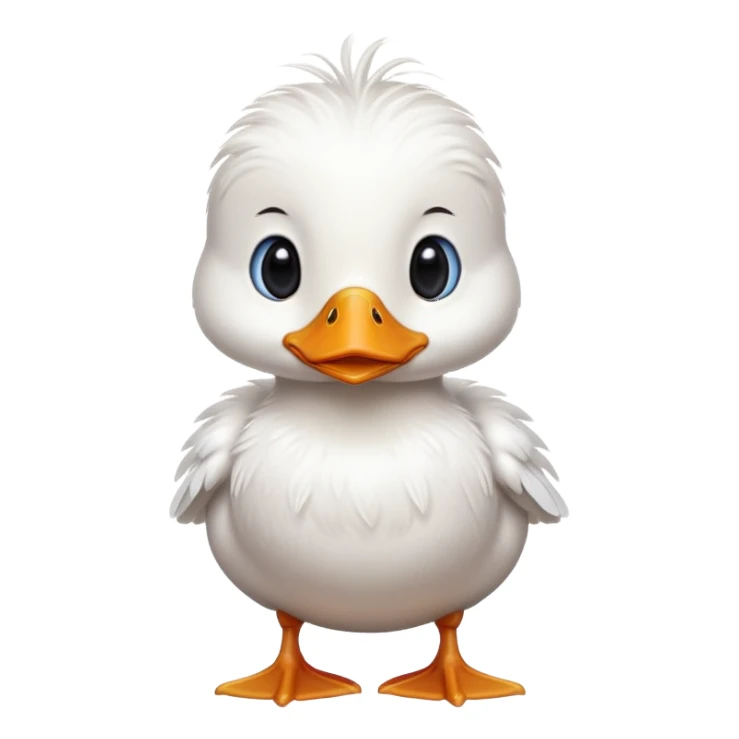 Duck standing up with cute eyes sticker