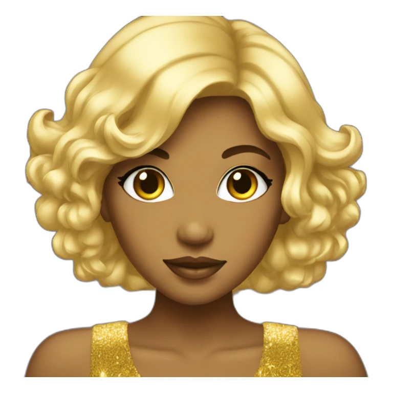 gold pretty girl disco sticker