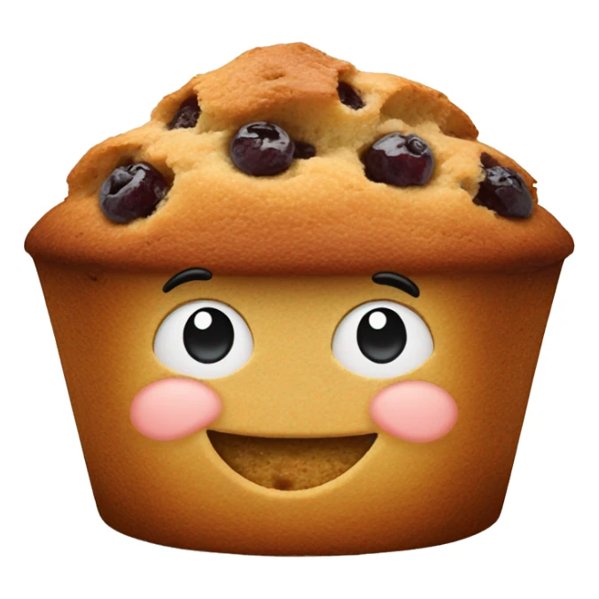raisin bran muffin with smile face  sticker