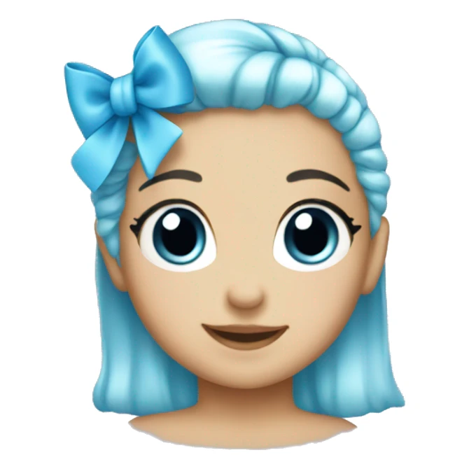 Baby blue hair bow  sticker