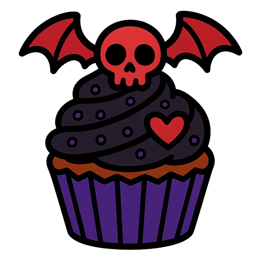 gothic cupcake sticker