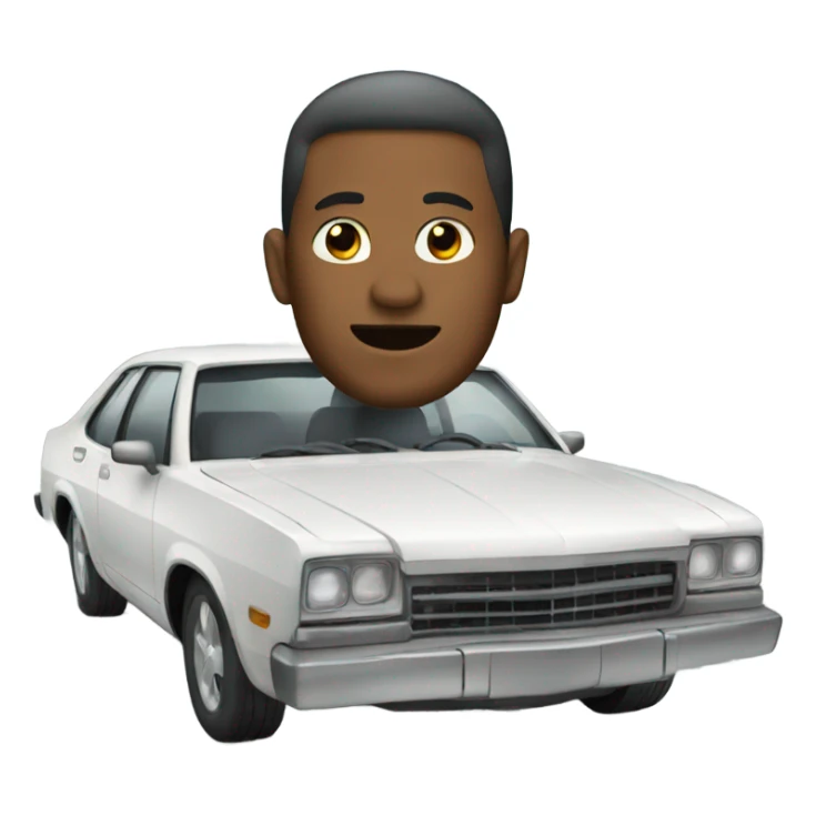 car with a man sticker