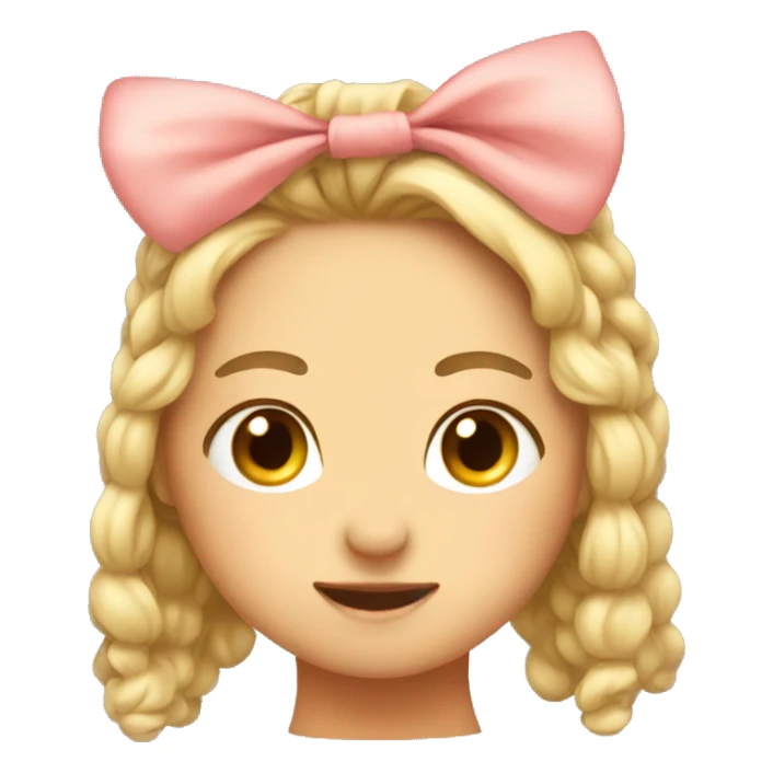 Cute emoji with a bow not realistic  sticker