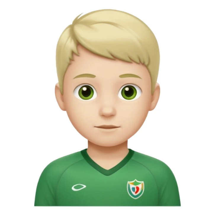 child with green jersey sticker
