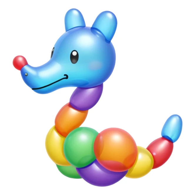 A translucent balloon animal sticker