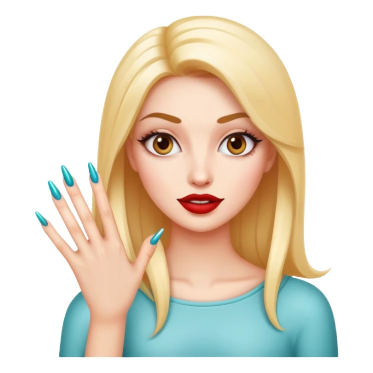 Sassy fun girl with long nails sticker
