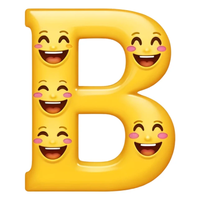 make the letter b with multipbel sepperate laughing emojis sticker