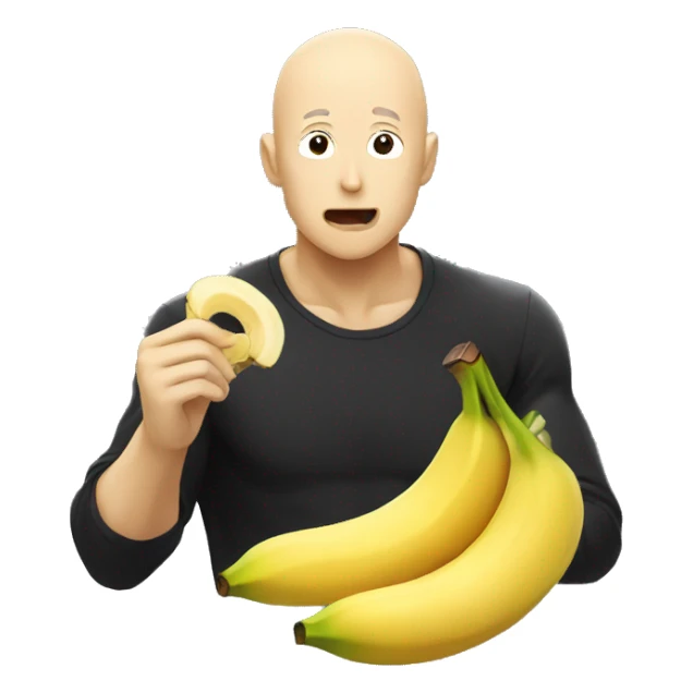 Saitama eating a banana  sticker