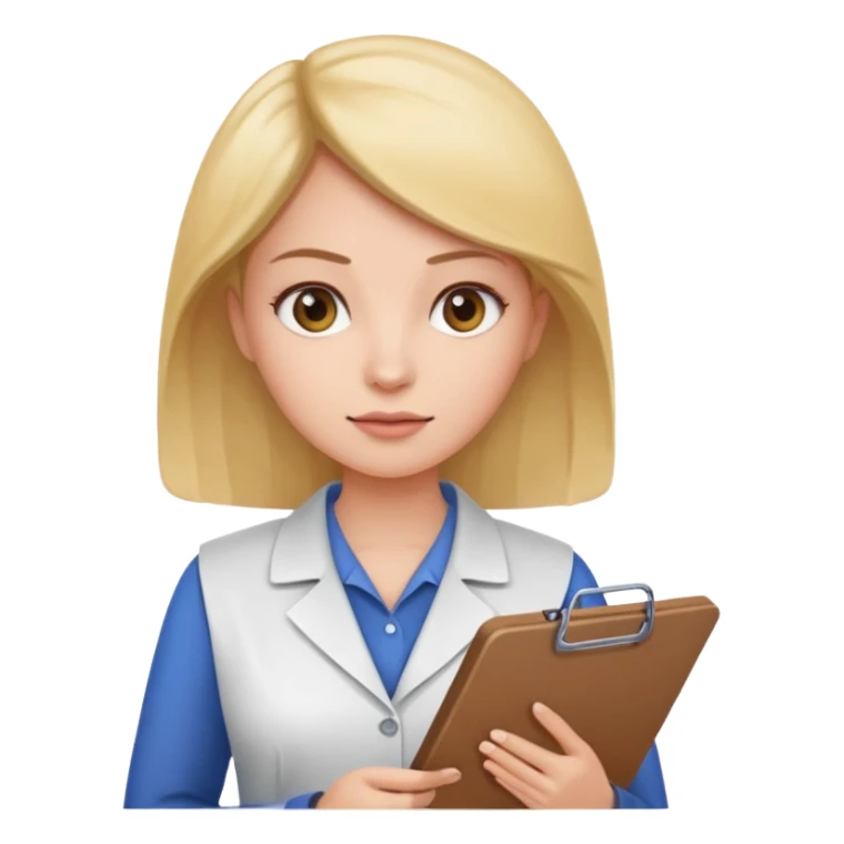 women with clipboard pressed sticker