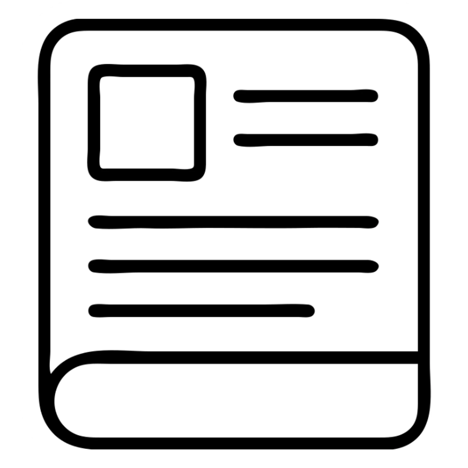 outlined newsletter icon with no fill sticker