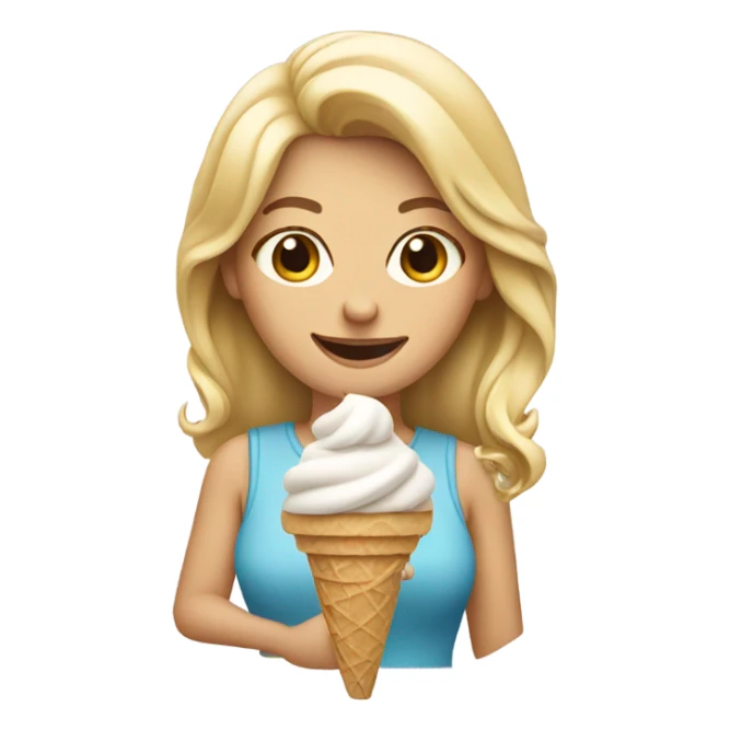 With blonde Lady with icecream sticker