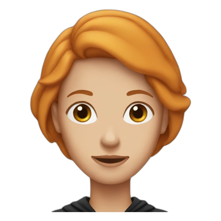 ginger woman with black hood up sticker