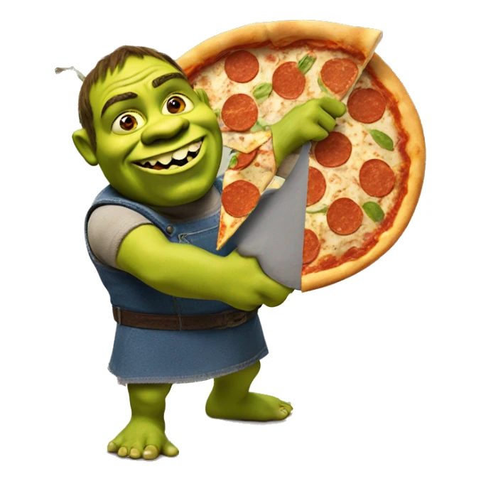 Shrek che mangia una pizza sticker