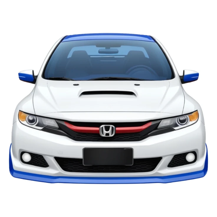 8th gen honda si white with blue spoiler sticker