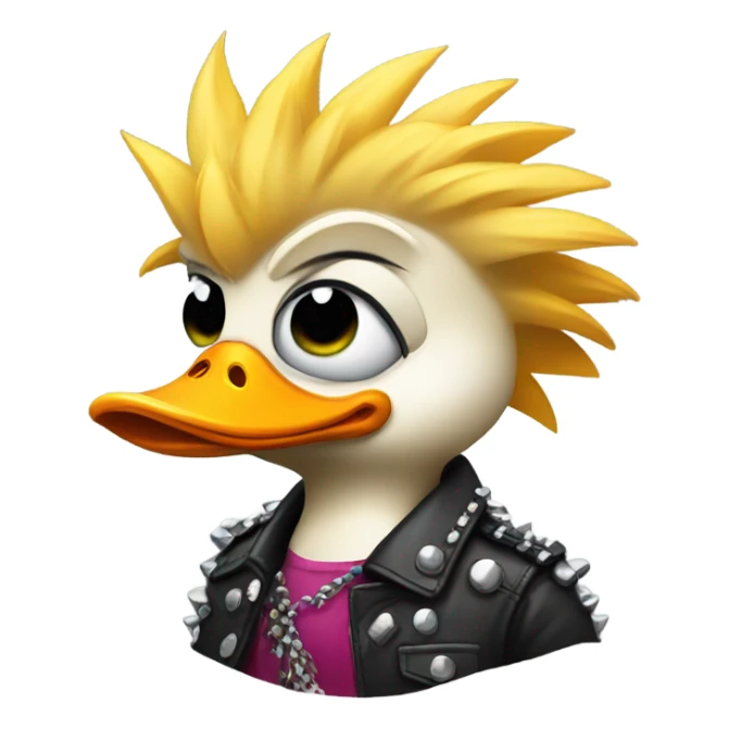 Duck with punk styl sticker