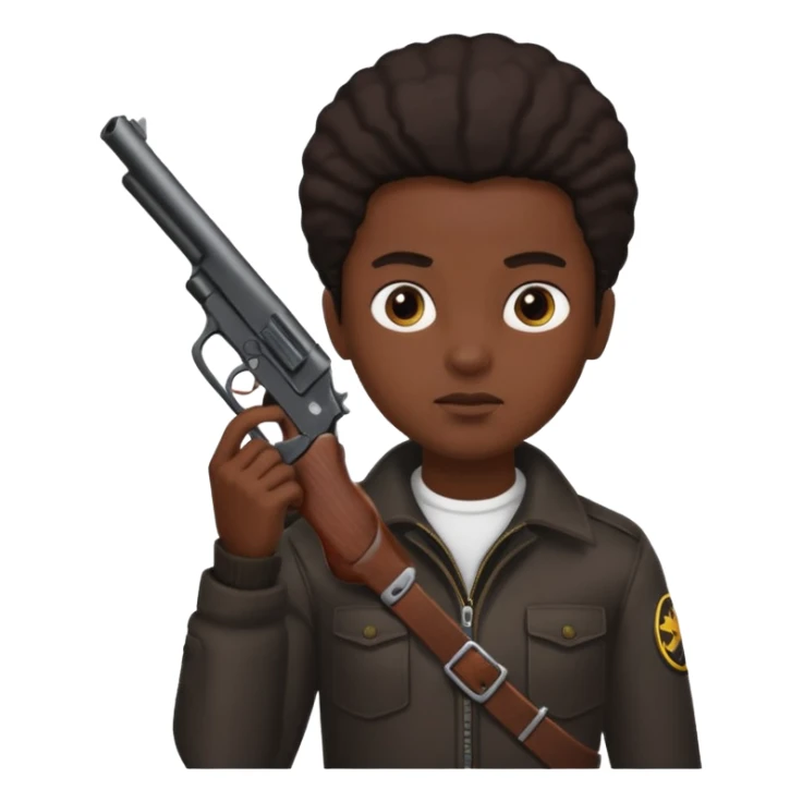 Black person with a gun sticker