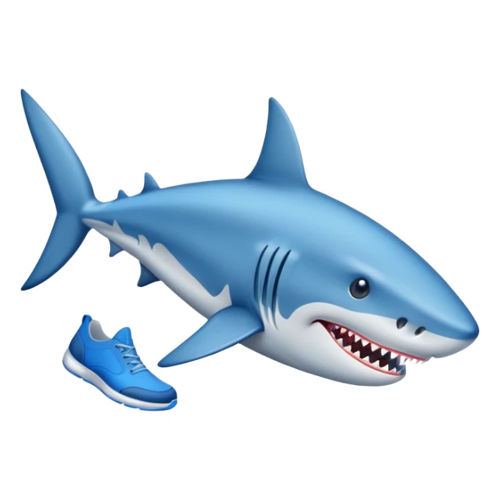 Tiburón con zapatos azules  sticker