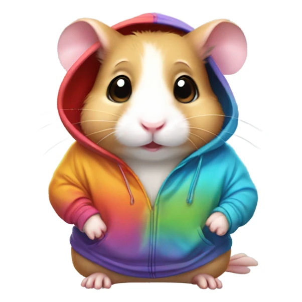 Hamster wearing a Hoodie sticker