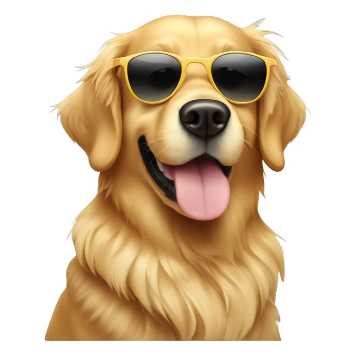 Golden retriever with sun glasses sticker