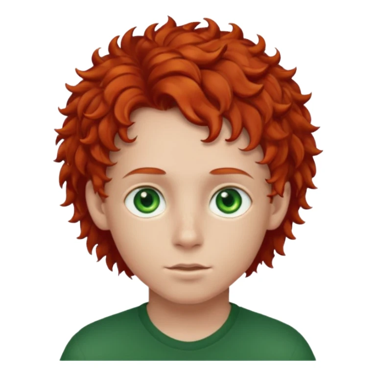 chico de pelo rojo rizado con ojos verdes sticker