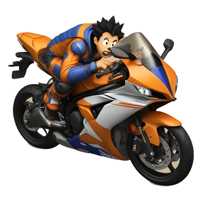 Goku riding a Yamaha r6 sticker
