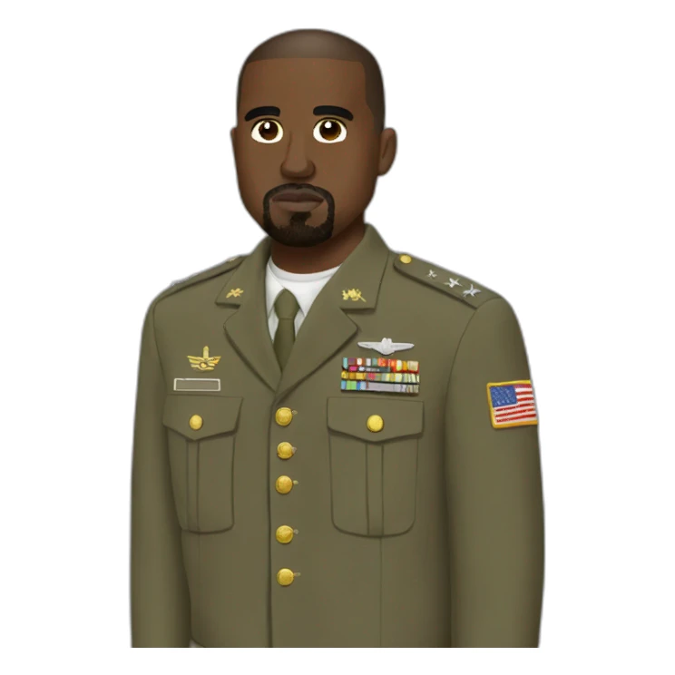 Kanye West military uniform sticker