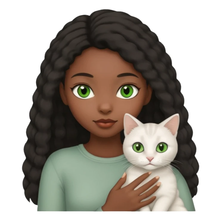 Black girl with grey cat sticker