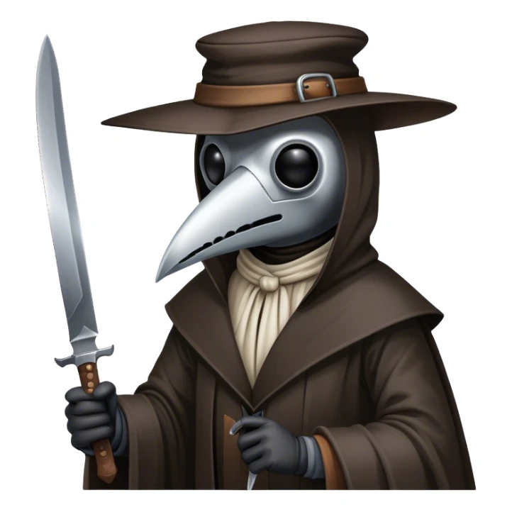 Plague doctor holding a knife sticker
