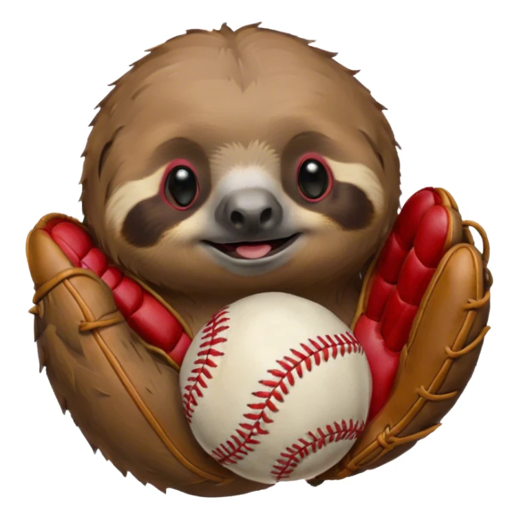Sloth holding a Baseball in a tie dye baseball glove sticker