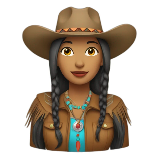 native american cowgirl sticker